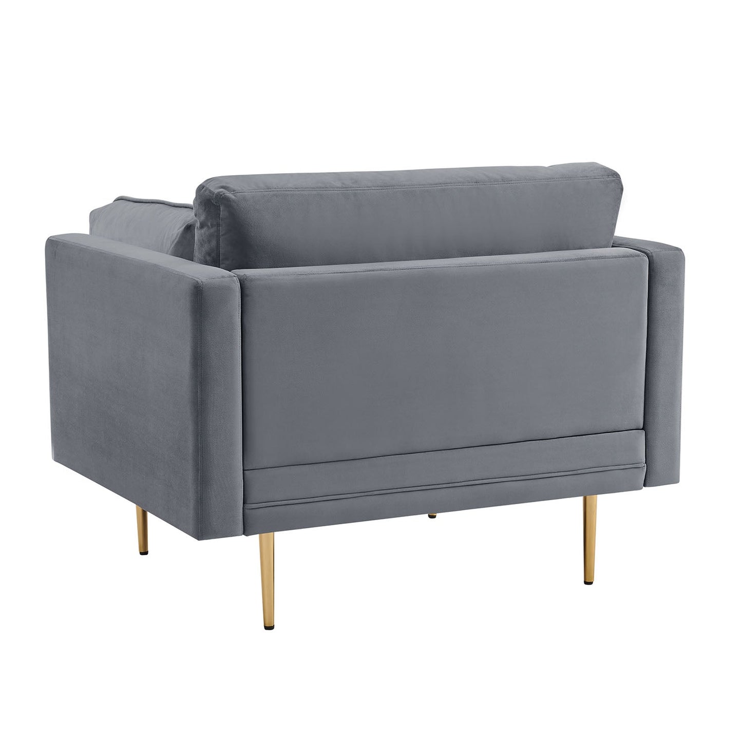 Fauteuil en velours gris Pelham