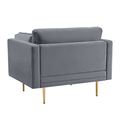 Fauteuil en velours gris Pelham