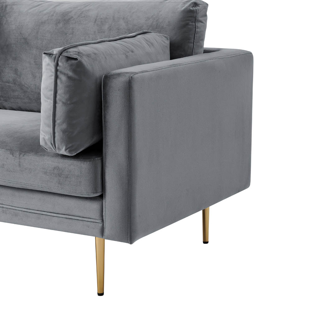 Fauteuil en velours gris Pelham