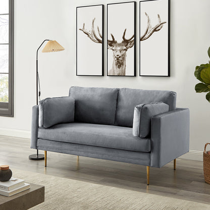 Canapé en velours gris Pelham