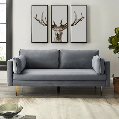 Canapé en velours gris Pelham