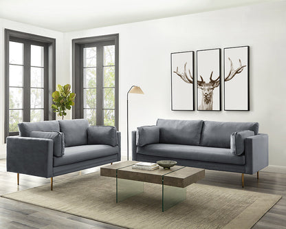 Canapé en velours gris Pelham