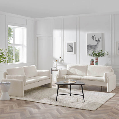 Canapé Clapham 2 places écru boucle