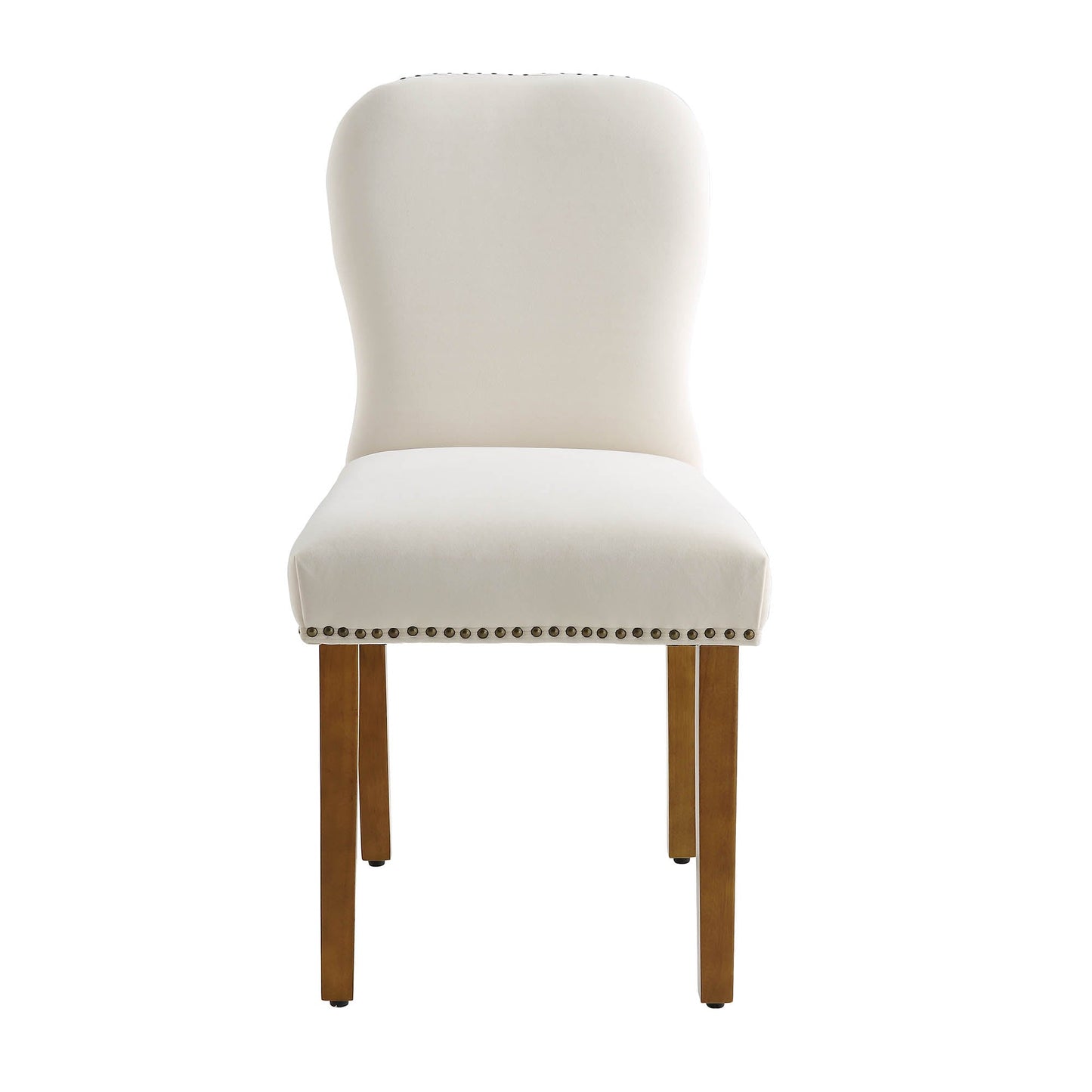 Ensemble de 2 chaises de salle à manger Stanway en velours champagne