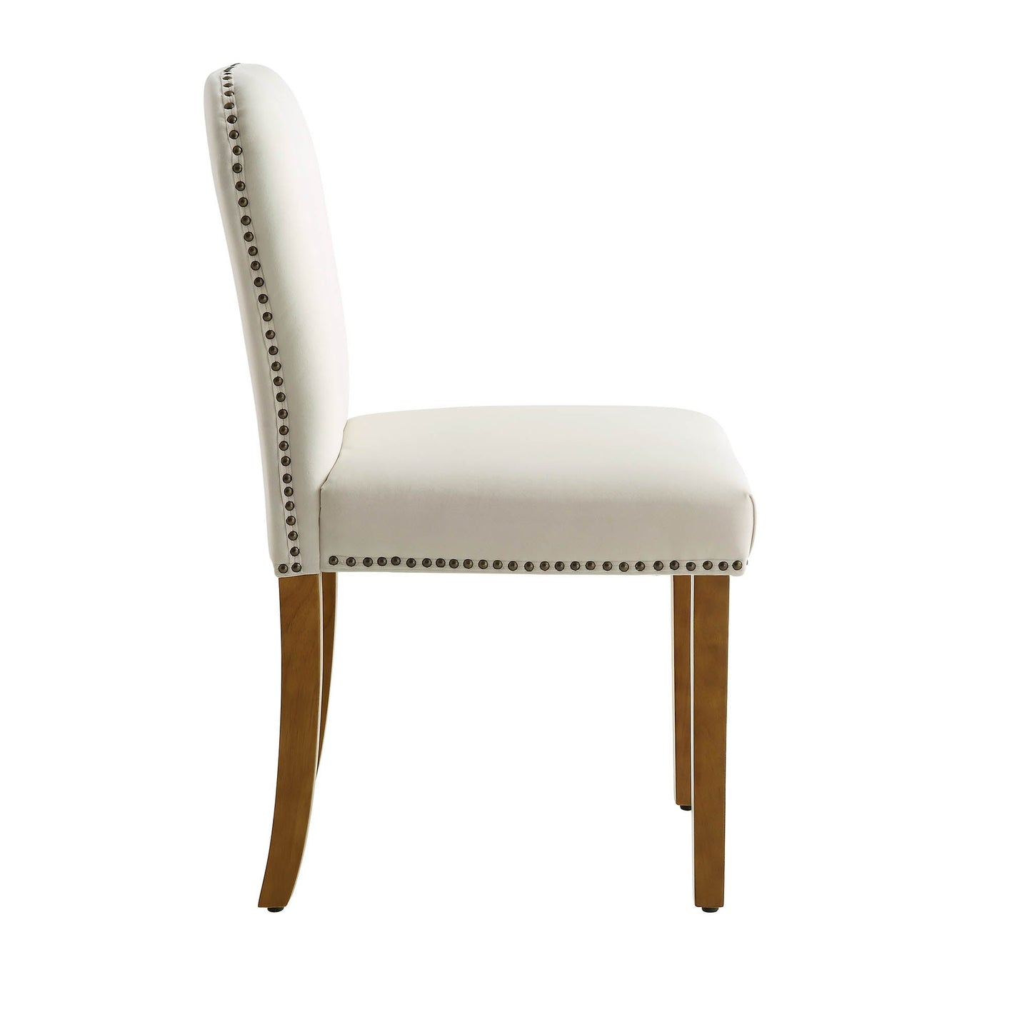 Ensemble de 2 chaises de salle à manger Stanway en velours champagne