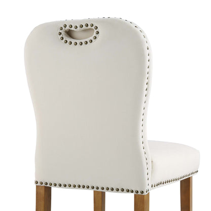 Ensemble de 2 chaises de salle à manger Stanway en velours champagne