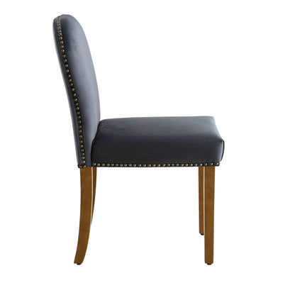 Ensemble de 2 chaises de salle à manger en velours gris Stanway