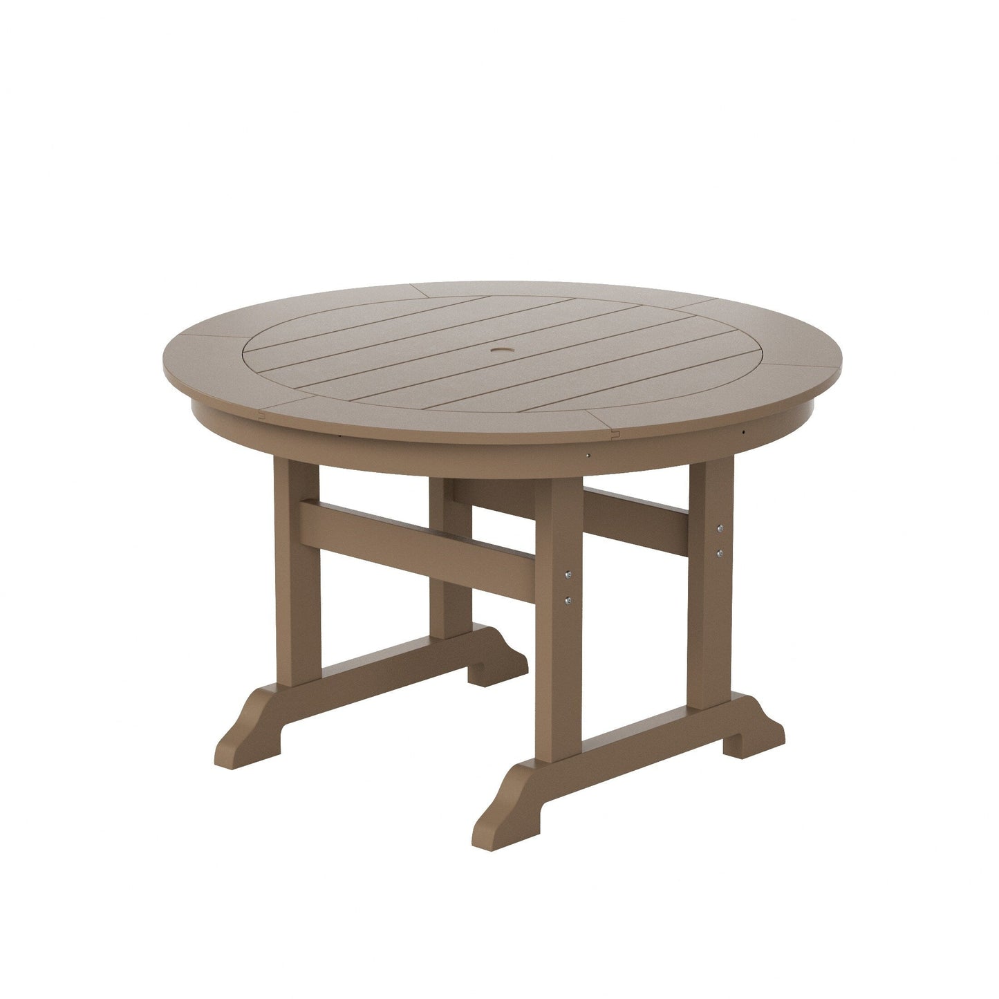 Ensemble de salle à manger d'extérieur Polytrends Laguna en PEHD résistant aux intempéries, avec table ronde et fauteuils (ensemble de 5 pièces)
