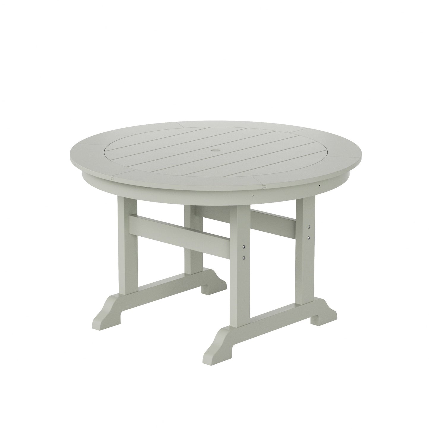 Ensemble de salle à manger d'extérieur Polytrends Laguna en PEHD résistant aux intempéries, avec table ronde et fauteuils (ensemble de 5 pièces)