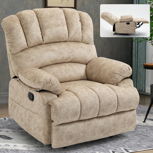 Grand fauteuil inclinable manuel pour adulte, canapé inclinable confortable en tissu, fauteuil inclinable rembourré pour salon