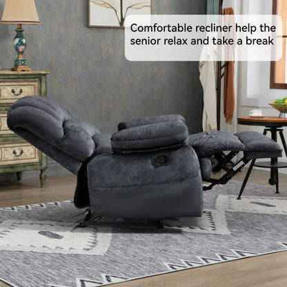 Grand fauteuil inclinable manuel pour adulte, canapé inclinable confortable en tissu, fauteuil inclinable rembourré pour salon