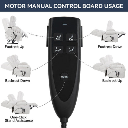 Fauteuil inclinable électrique Lazy Boy à double moteur en chenille avec fonction massage et chauffage lombaire, deux porte-gobelets, gris-bleu