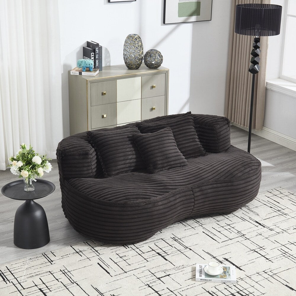 Fauteuil pouf Lazy Sofa, confortable et résistant, avec dossier haut, pour adultes et enfants - 2 places