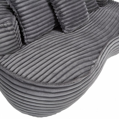 Fauteuil pouf Lazy Sofa, confortable et résistant, avec dossier haut, pour adultes et enfants - 2 places