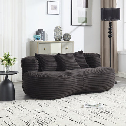 Fauteuil pouf Lazy Sofa, confortable et résistant, avec dossier haut, pour adultes et enfants - 2 places