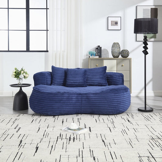 Fauteuil pouf Lazy Sofa, confortable et résistant, avec dossier haut, pour adultes et enfants - 2 places