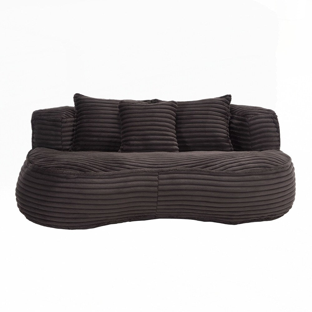 Fauteuil pouf Lazy Sofa, confortable et résistant, avec dossier haut, pour adultes et enfants - 2 places