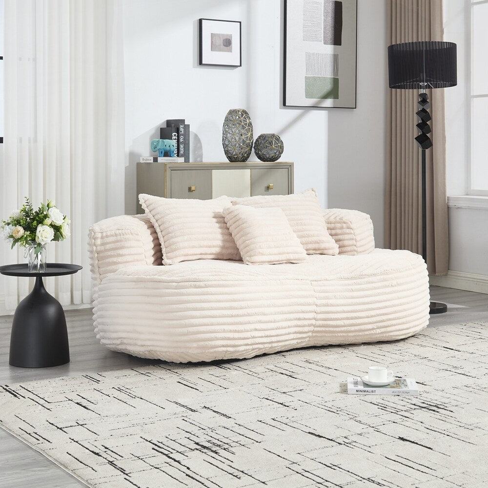 Fauteuil pouf Lazy Sofa, confortable et résistant, avec dossier haut, pour adultes et enfants - 2 places