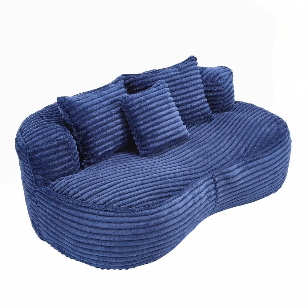 Fauteuil pouf Lazy Sofa, confortable et résistant, avec dossier haut, pour adultes et enfants - 2 places