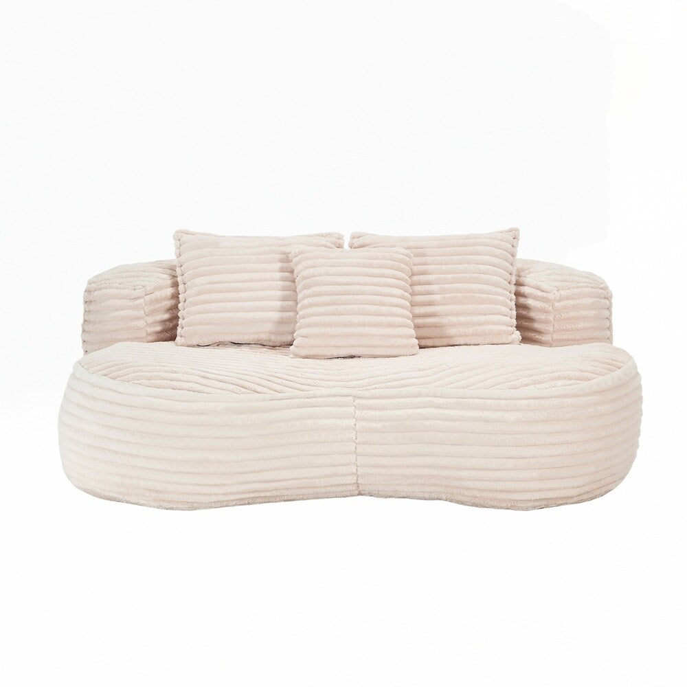 Fauteuil pouf Lazy Sofa, confortable et résistant, avec dossier haut, pour adultes et enfants - 2 places