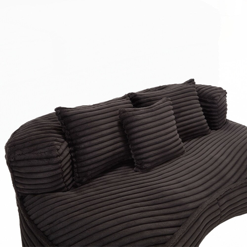 Fauteuil pouf Lazy Sofa, confortable et résistant, avec dossier haut, pour adultes et enfants - 2 places