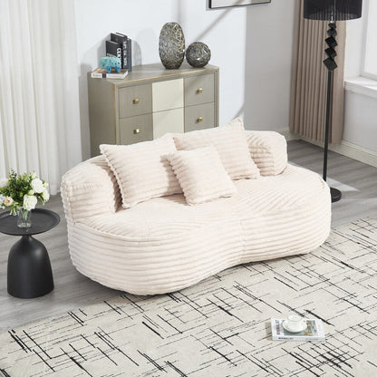 Fauteuil pouf Lazy Sofa, confortable et résistant, avec dossier haut, pour adultes et enfants - 2 places