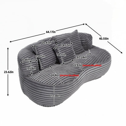Fauteuil pouf Lazy Sofa, confortable et résistant, avec dossier haut, pour adultes et enfants - 2 places