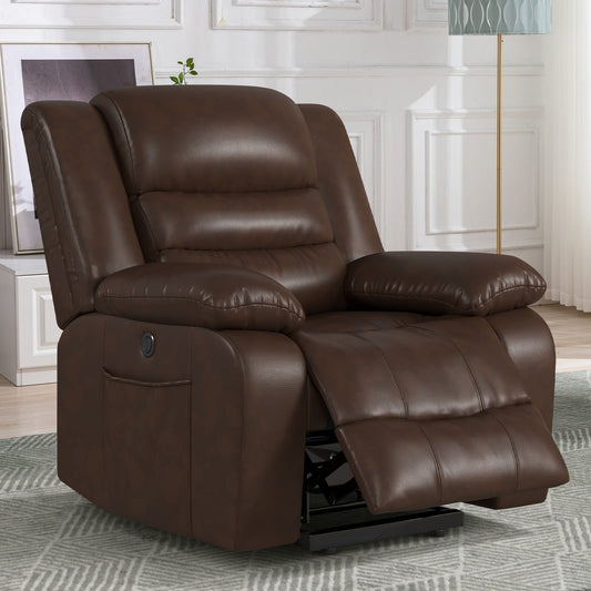 Fauteuil releveur en cuir à double moteur, fauteuils inclinables électriques surdimensionnés avec fonction massage et chauffage électrique