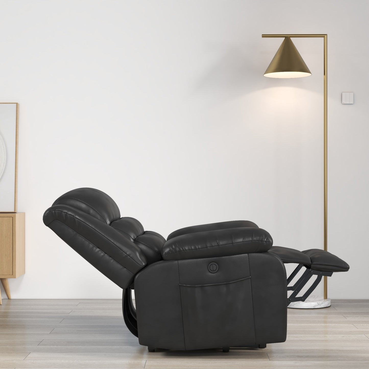 Fauteuil releveur en cuir à double moteur, fauteuils inclinables électriques surdimensionnés avec fonction massage et chauffage électrique