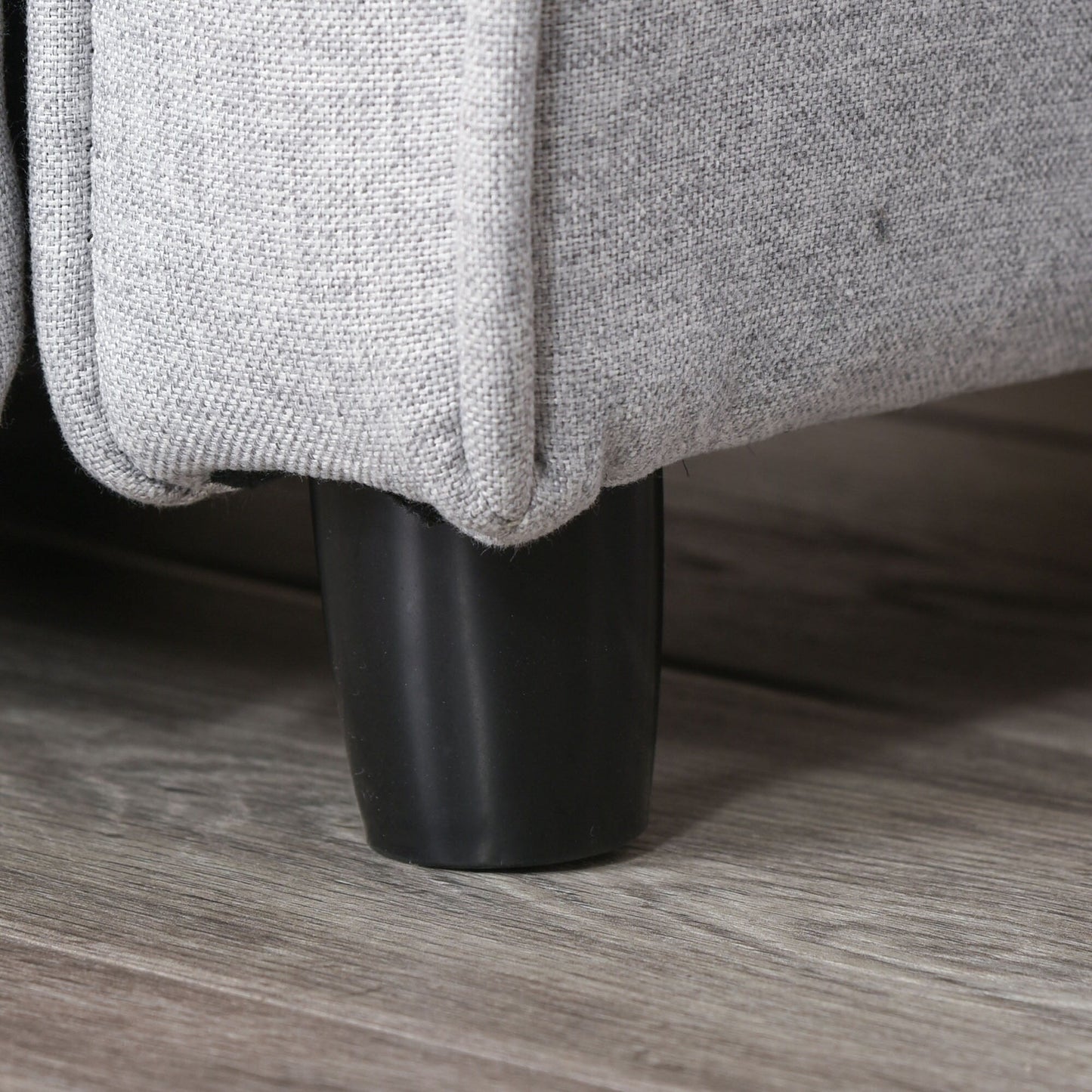 Fauteuil inclinable manuel rembourré gris clair pour enfants de 3 à 5 ans, avec repose-pieds et 2 poches latérales