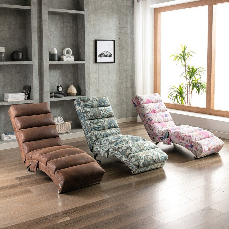 Fauteuil de massage inclinable en lin avec télécommande, fauteuil de massage électrique ergonomique, 5 modes