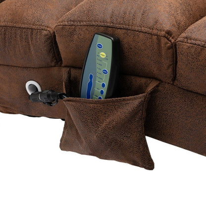 Fauteuil de massage inclinable en lin avec télécommande, fauteuil de massage électrique ergonomique, 5 modes