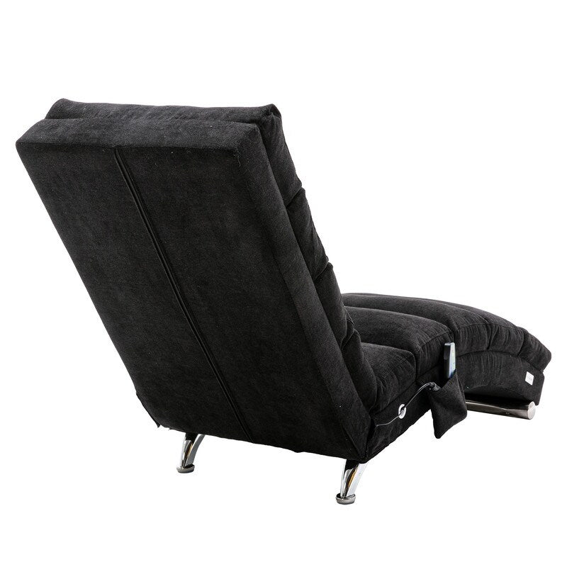 Fauteuil de massage inclinable en lin avec télécommande, fauteuil de massage électrique ergonomique, 5 modes