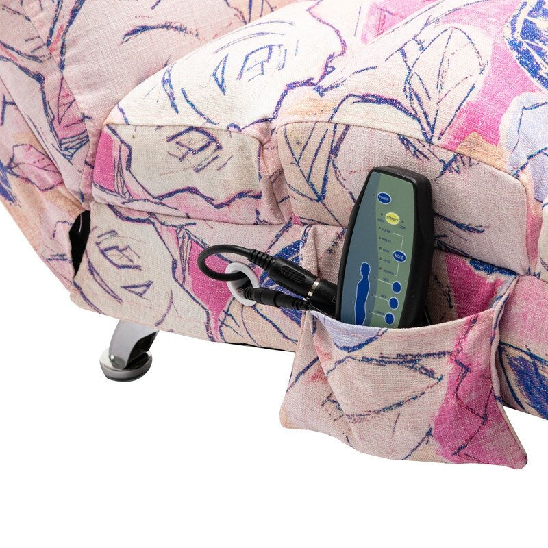 Fauteuil de massage inclinable en lin avec télécommande, fauteuil de massage électrique ergonomique, 5 modes