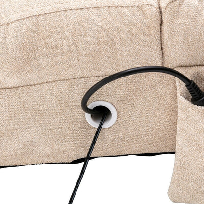 Fauteuil de massage inclinable en lin avec télécommande, fauteuil de massage électrique ergonomique, 5 modes