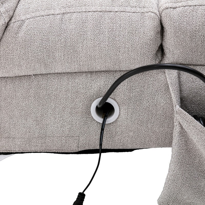 Fauteuil de massage inclinable en lin avec télécommande, fauteuil de massage électrique ergonomique, 5 modes