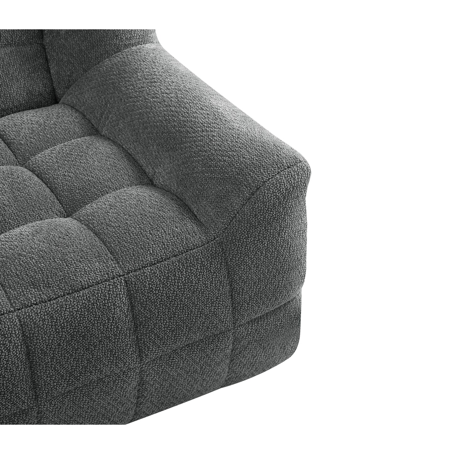 Canapé 2 places Liyasi à compression totale, velours beige litchi, aucun assemblage requis