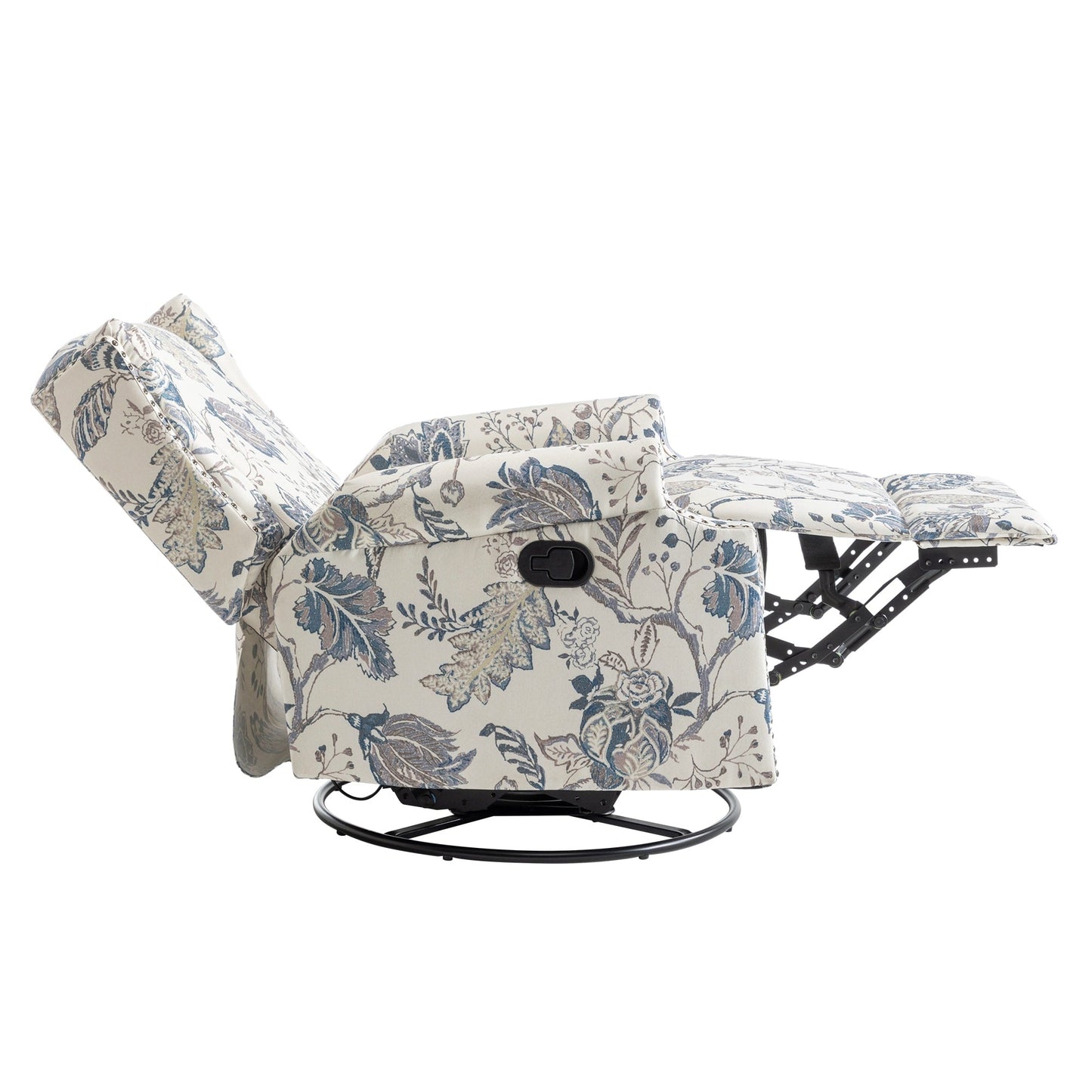 Ensemble de 2 fauteuils inclinables pivotants à bascule de 74 cm de large, à dossier inclinable manuel.