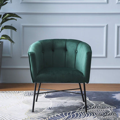 Fauteuil Tub Aurelie en velours vert émeraude