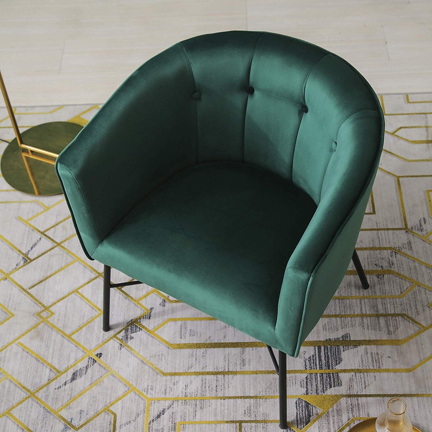 Fauteuil Tub Aurelie en velours vert émeraude