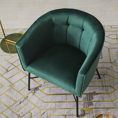 Fauteuil Tub Aurelie en velours vert émeraude