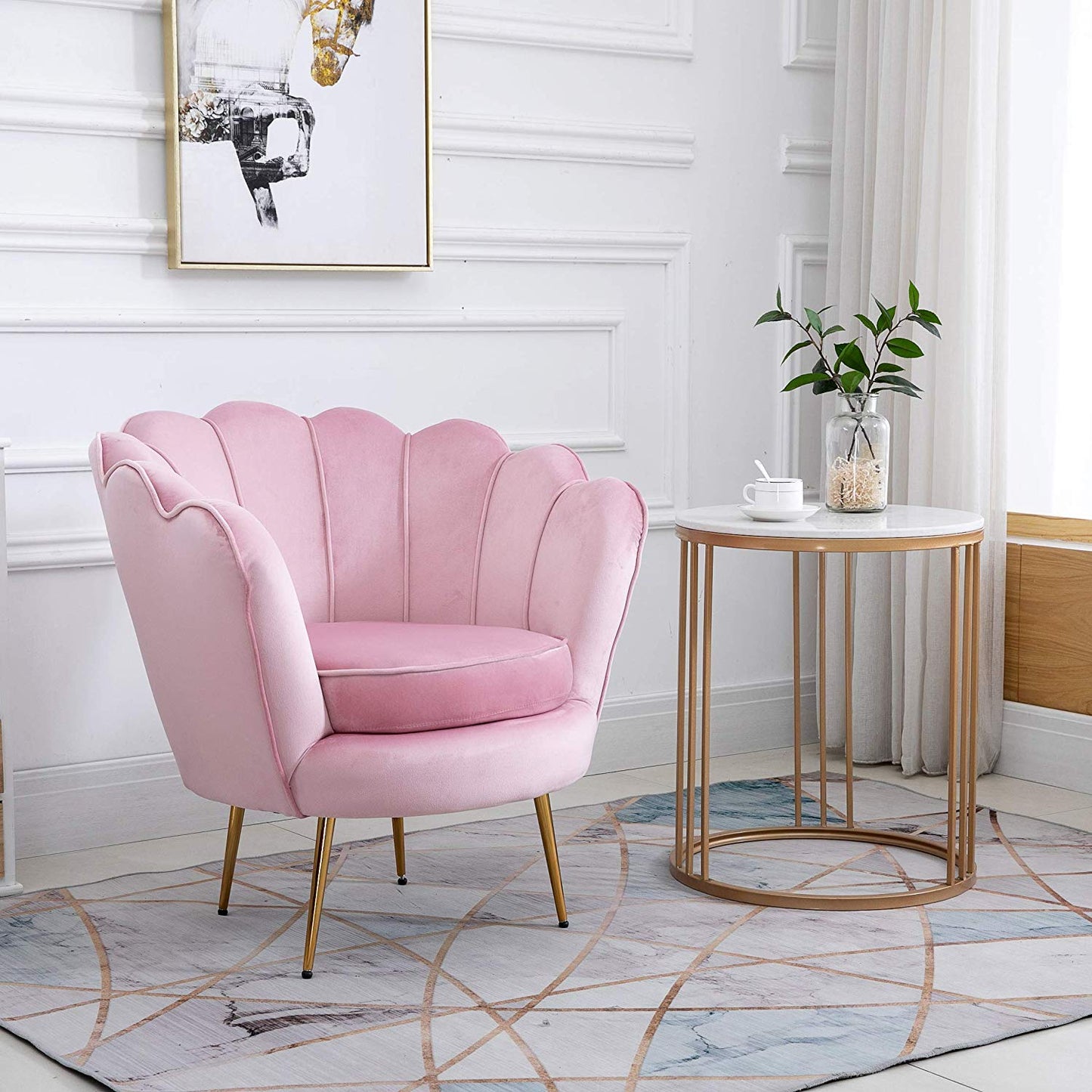 Fauteuil d'appoint Hepburn en velours rose