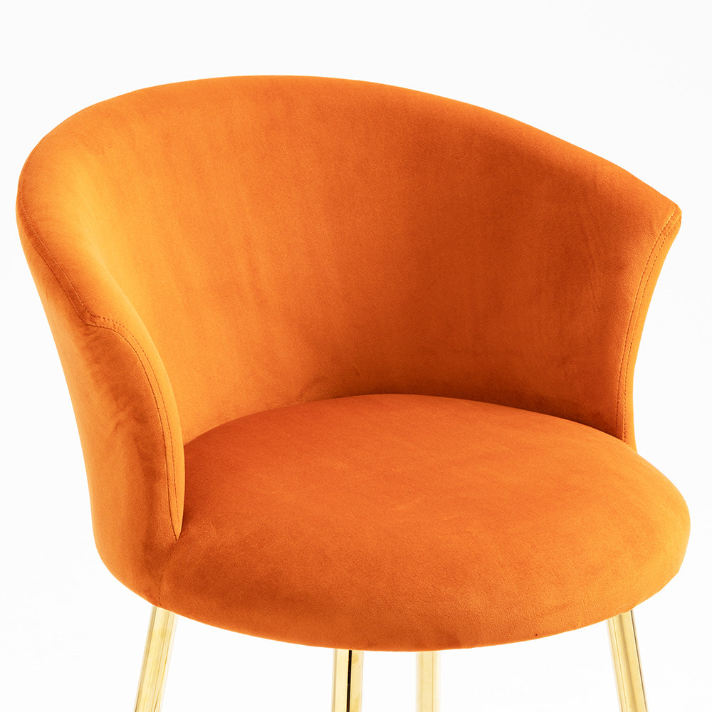 Ensemble de 2 tabourets de bar en velours orange Kylie