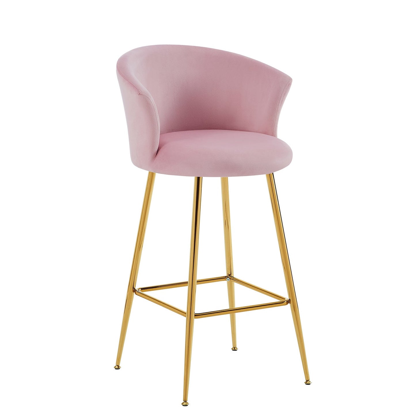 Ensemble de 2 tabourets de bar en velours rose Kylie