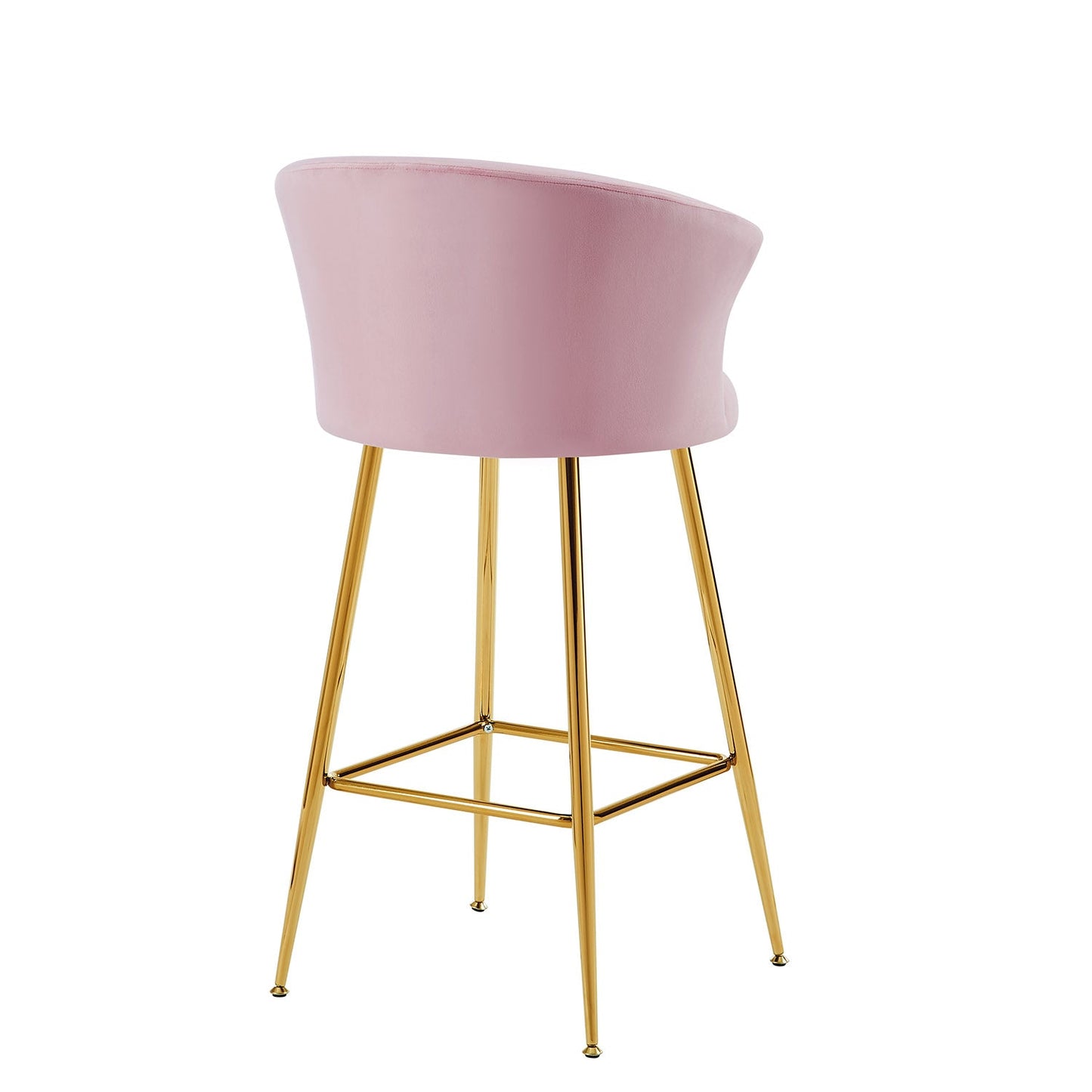 Ensemble de 2 tabourets de bar en velours rose Kylie