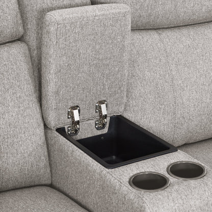 Canapé inclinable électrique MCombo 60.2 avec fonction massage et chauffage double, appui-tête réglable, ports USB et Type C, revêtement en tissu