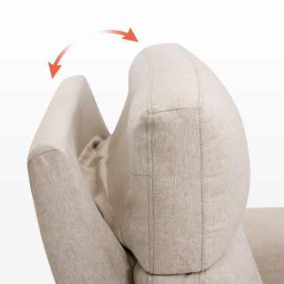 Canapé inclinable électrique MCombo 60.2 avec fonction massage et chauffage double, appui-tête réglable, ports USB et Type C, revêtement en tissu