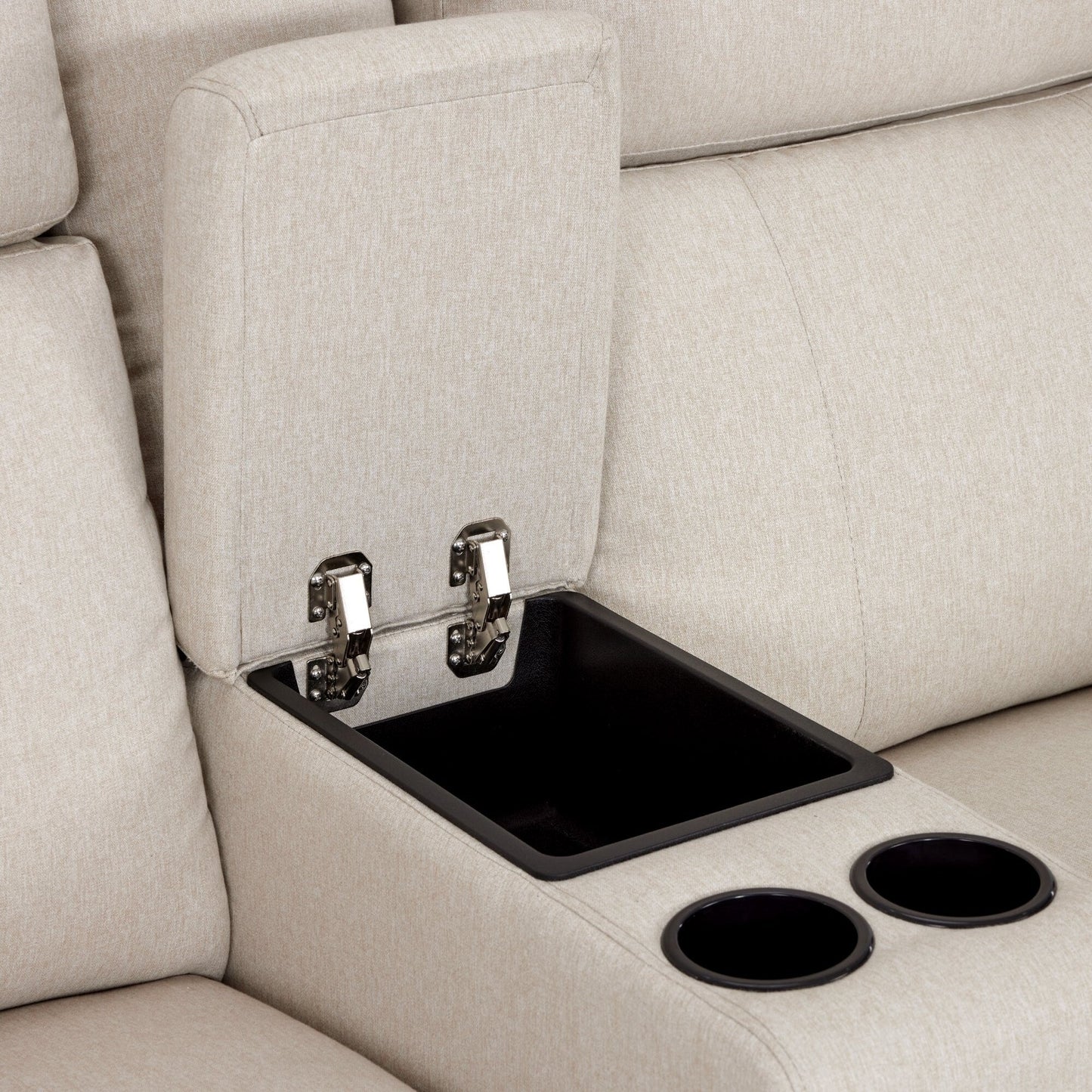 Canapé inclinable électrique MCombo 60.2 avec fonction massage et chauffage double, appui-tête réglable, ports USB et Type C, revêtement en tissu