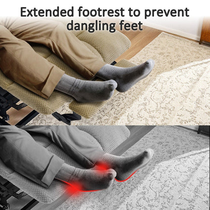 Fauteuil releveur électrique double moteur MCombo grand format avec massage et double chauffage pour personnes âgées de grande taille, tissu R7635