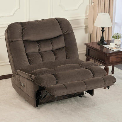 Fauteuil inclinable électrique sans accoudoirs à double moteur MCombo surdimensionné, modèle Zeroarms, idéal pour le salon, tissu PR607